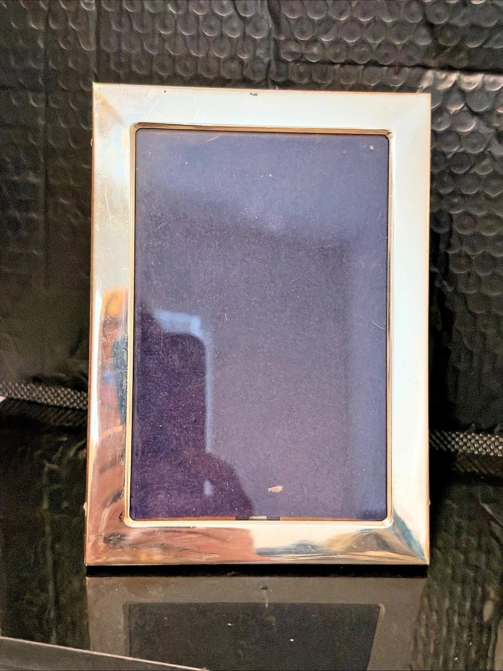 Del Conte sterling silver Wooden back Picture Frame vintage serialized